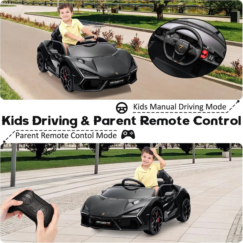 3-8 Years Ride On  Electric Car with Bluetooth, USB Music, Remote Control, & Headlights