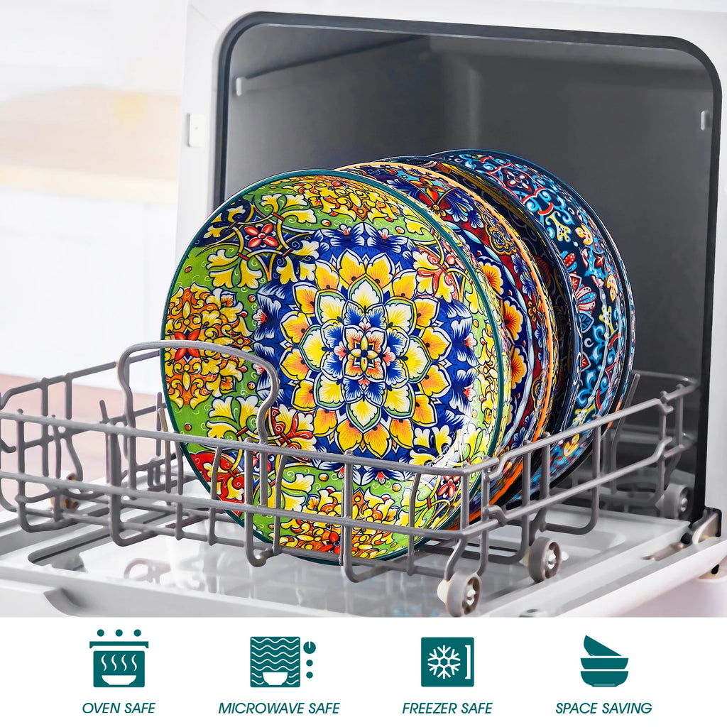 4/8 Piece Colorful  Ceramic Pasta & Soup Bowls, 42 oz,   Dishwasher & Oven Safe