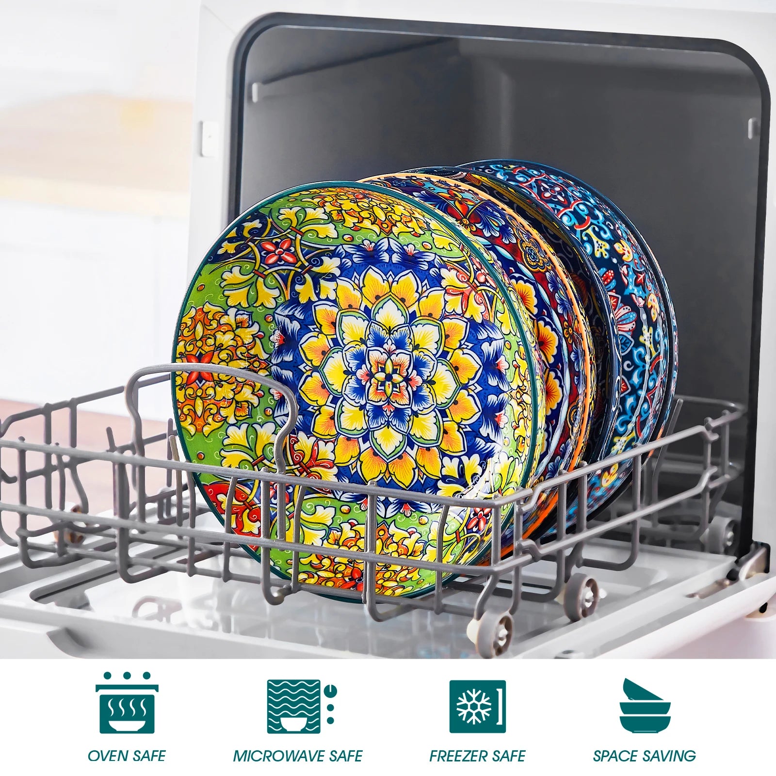 4/8 Piece Colorful  Ceramic Pasta & Soup Bowls, 42 oz,   Dishwasher & Oven Safe