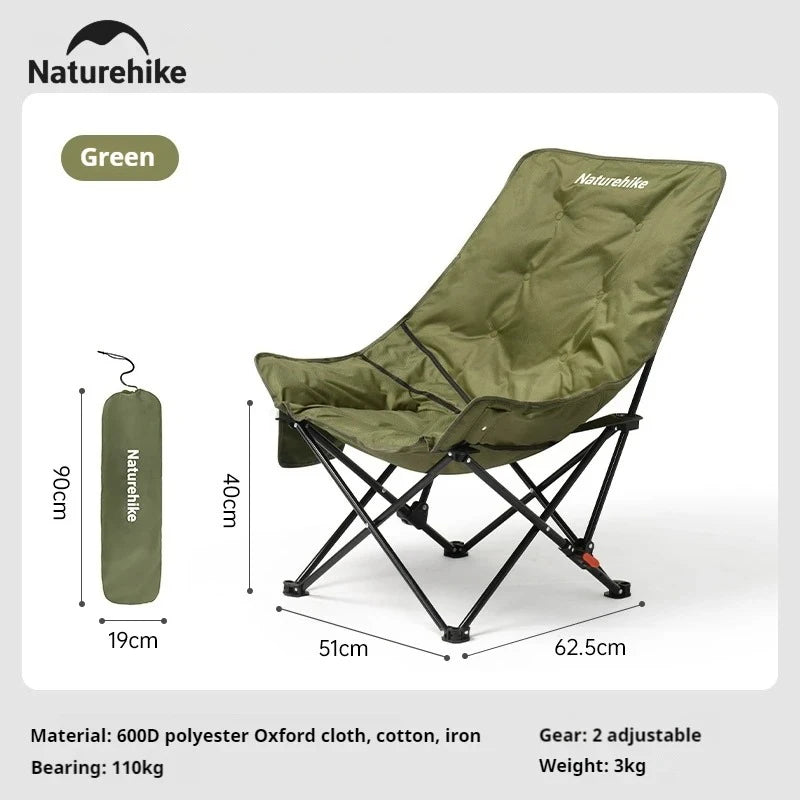 Recliner Outdoor Folding High Back Moon Chair Adjustable 2-Position  Portable