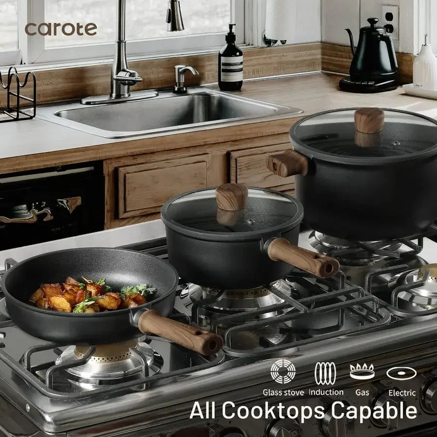 44pcs Nonstick Kitchen Titanium Cookware Sets, Induction Induction