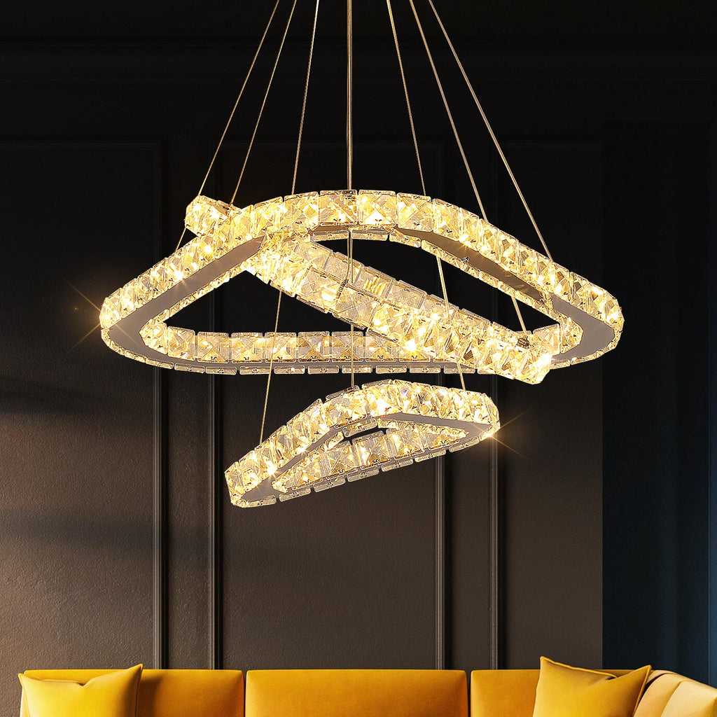 Modern Crystal LED Pendant  Chandelier-   Nordic Ceiling Light for Living & Dining Room