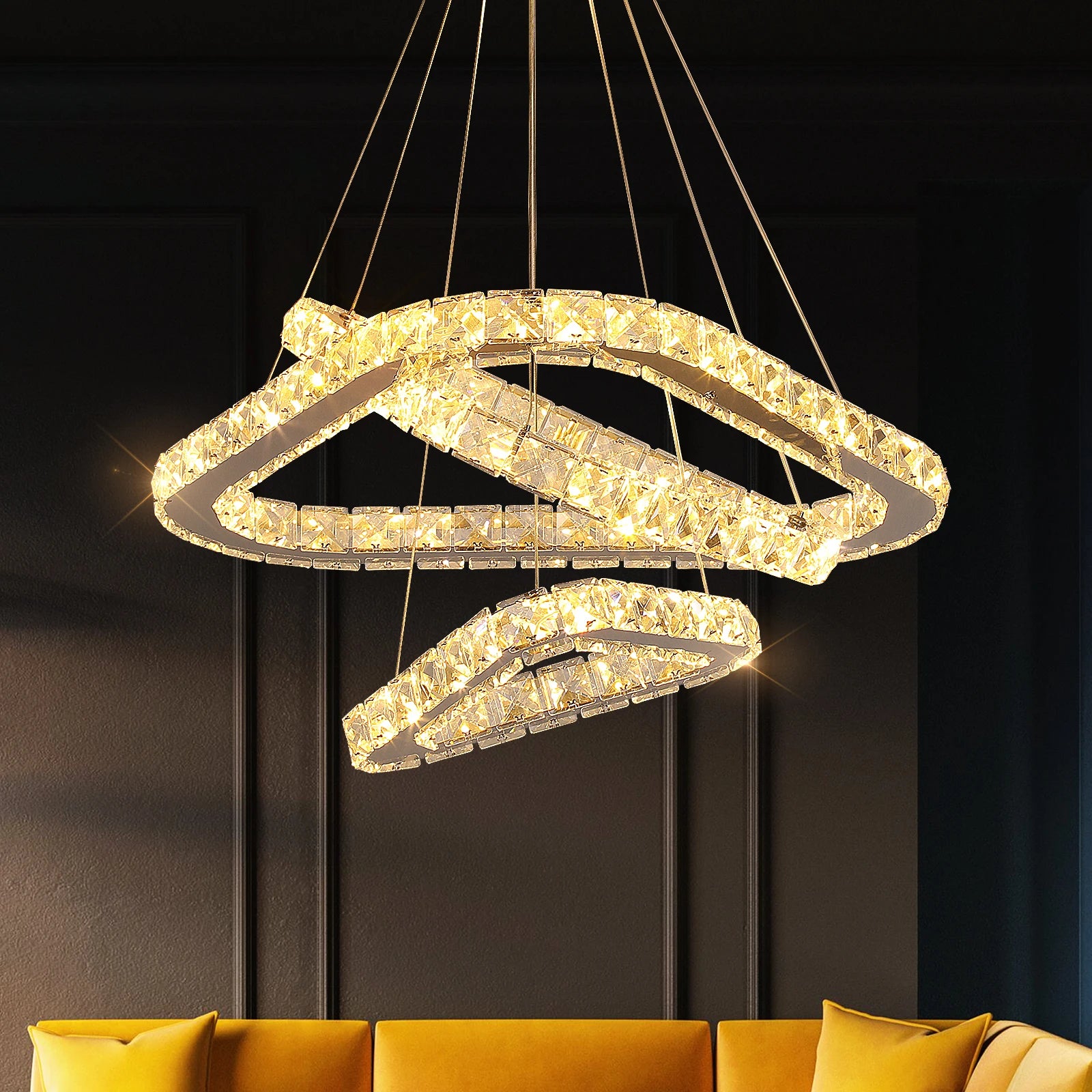 Modern Crystal LED Pendant  Chandelier-   Nordic Ceiling Light for Living & Dining Room