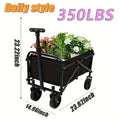 Collapsible Wagon  with All-Terrain Wheels  Heavy Duty Grocery Cart for Shopping, Beach, Camping, Sport