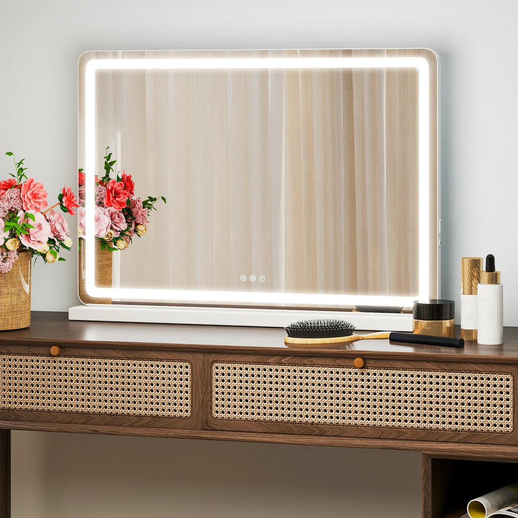 Lighted Bathroom Vanity Mirror, Dimmable LED,3 Color Modes, Aluminum Frame