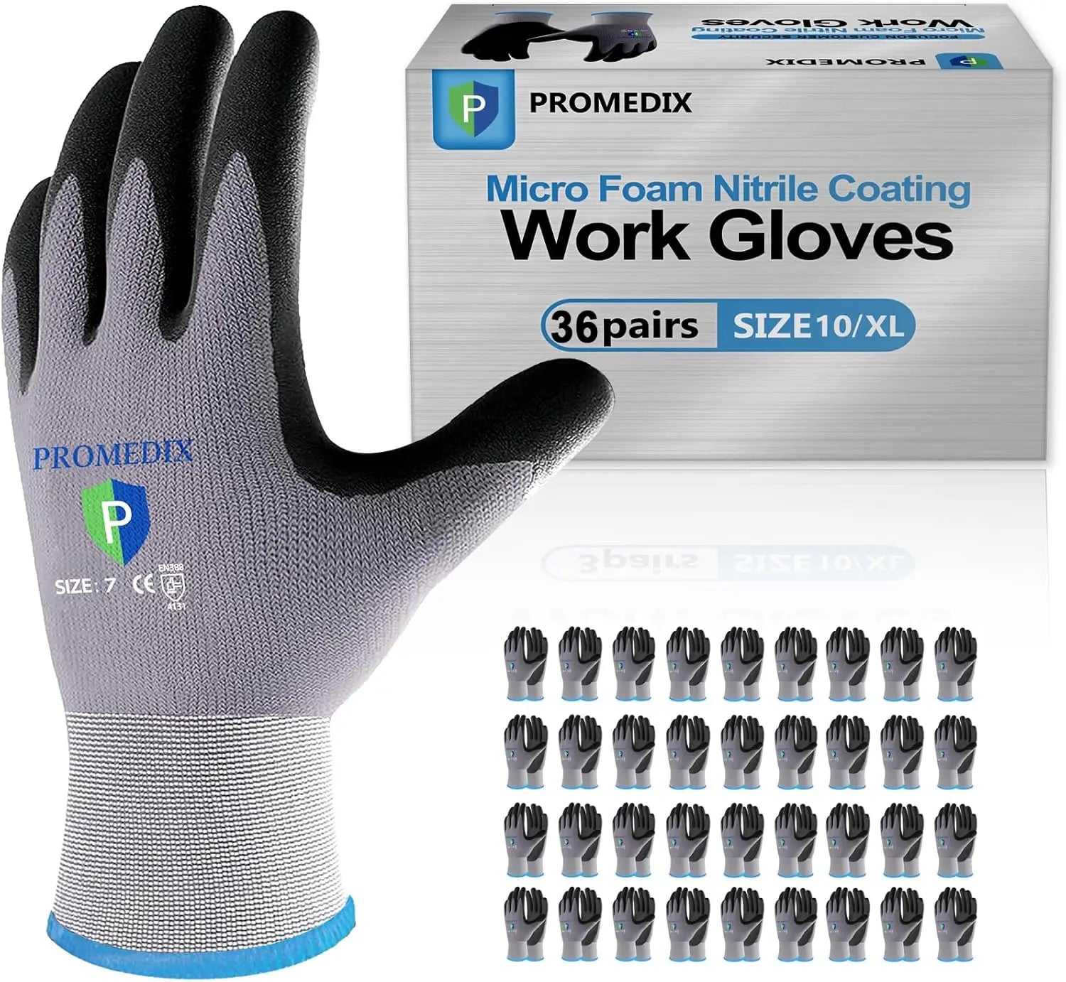 Nitrile Coated Gloves, Micro Foam  for Men, Seamless Knit with Grip