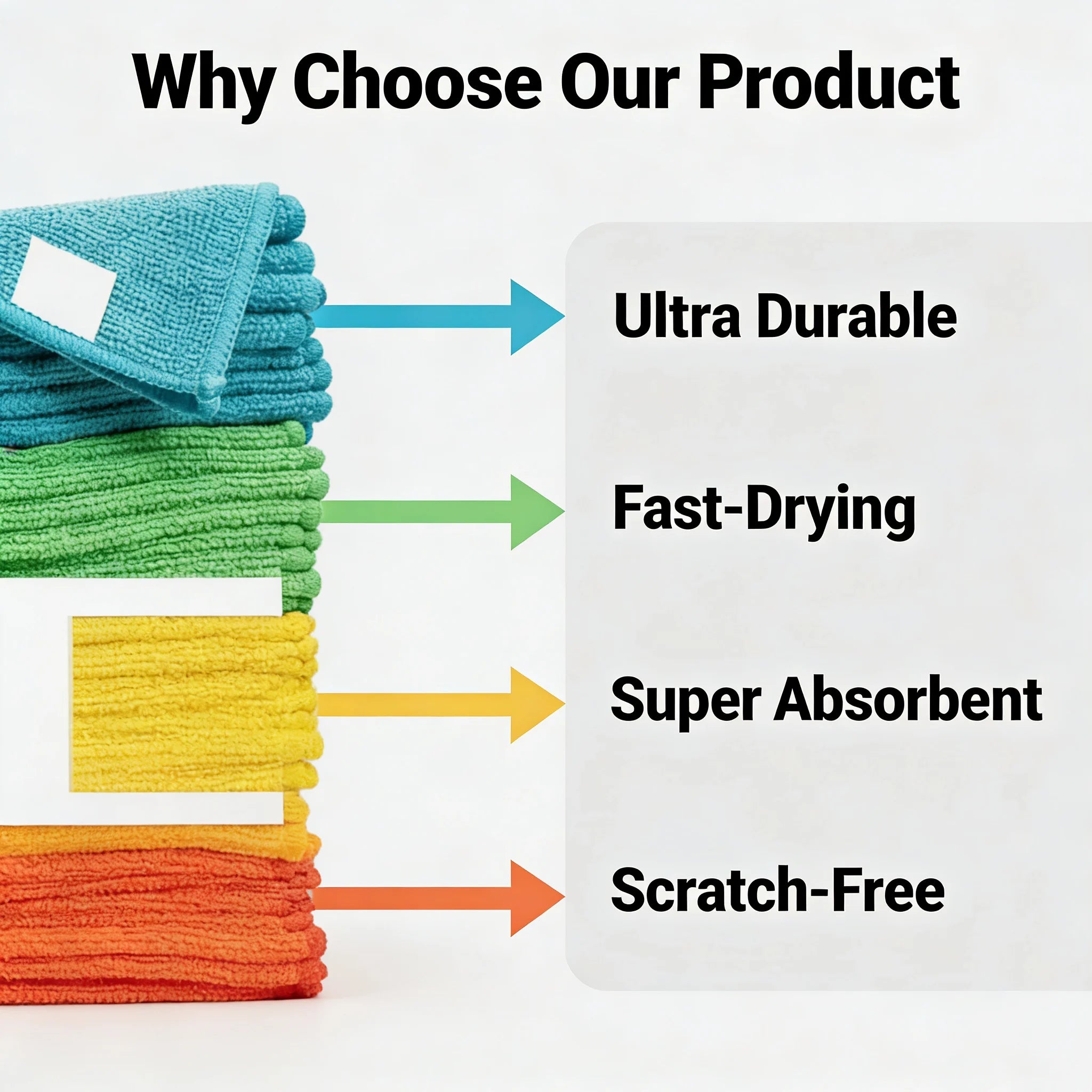 10 Pack Microfiber Cleaning Cloths Lint-Free Reusable Absorbent Towels