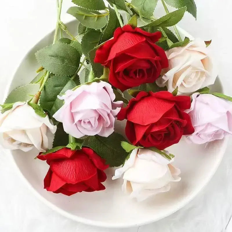 1/5/10/20pcs Artificial  Realistic Fake Rose Flowers