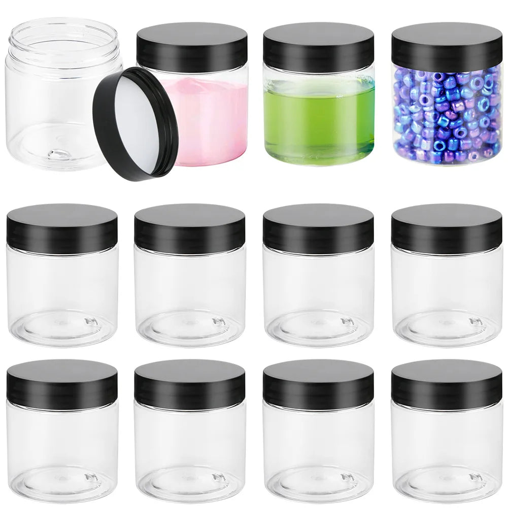 12PCS Transparent Airtight Food Storage Containers, Large-Capacity Moisture-Proof Grain Jars