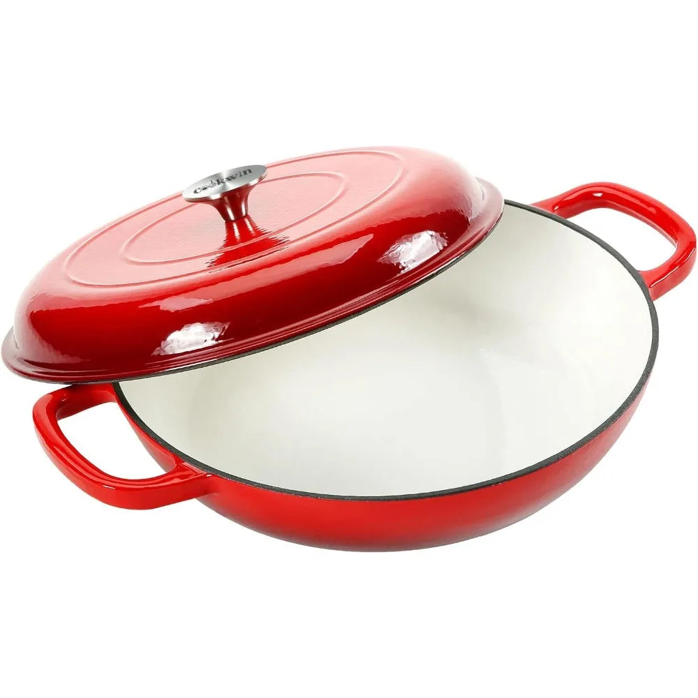 4.5L  Cast Iron Dutch Oven Pot with Lid & Dual Handles for Baking & Cooking