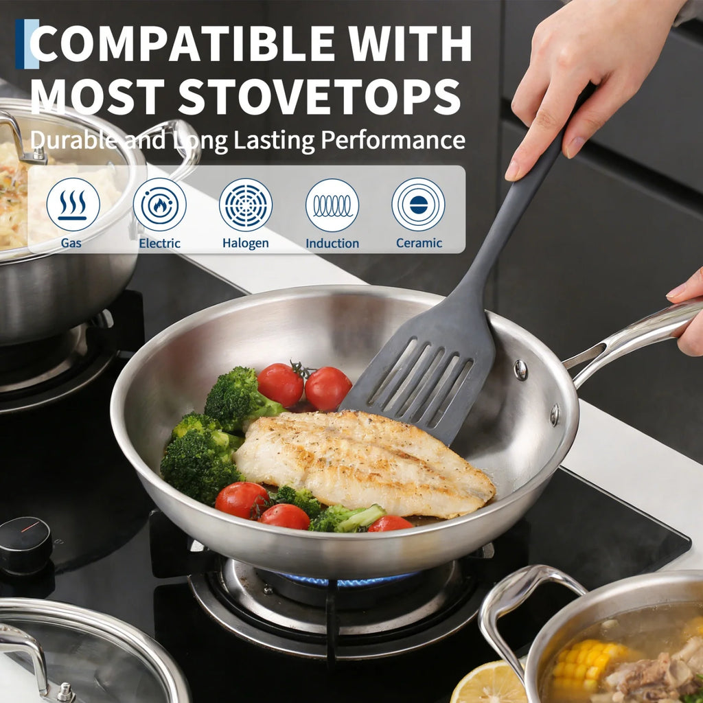 3 Ply Stainless Steel 11-Piece Cookware Set with Lids,