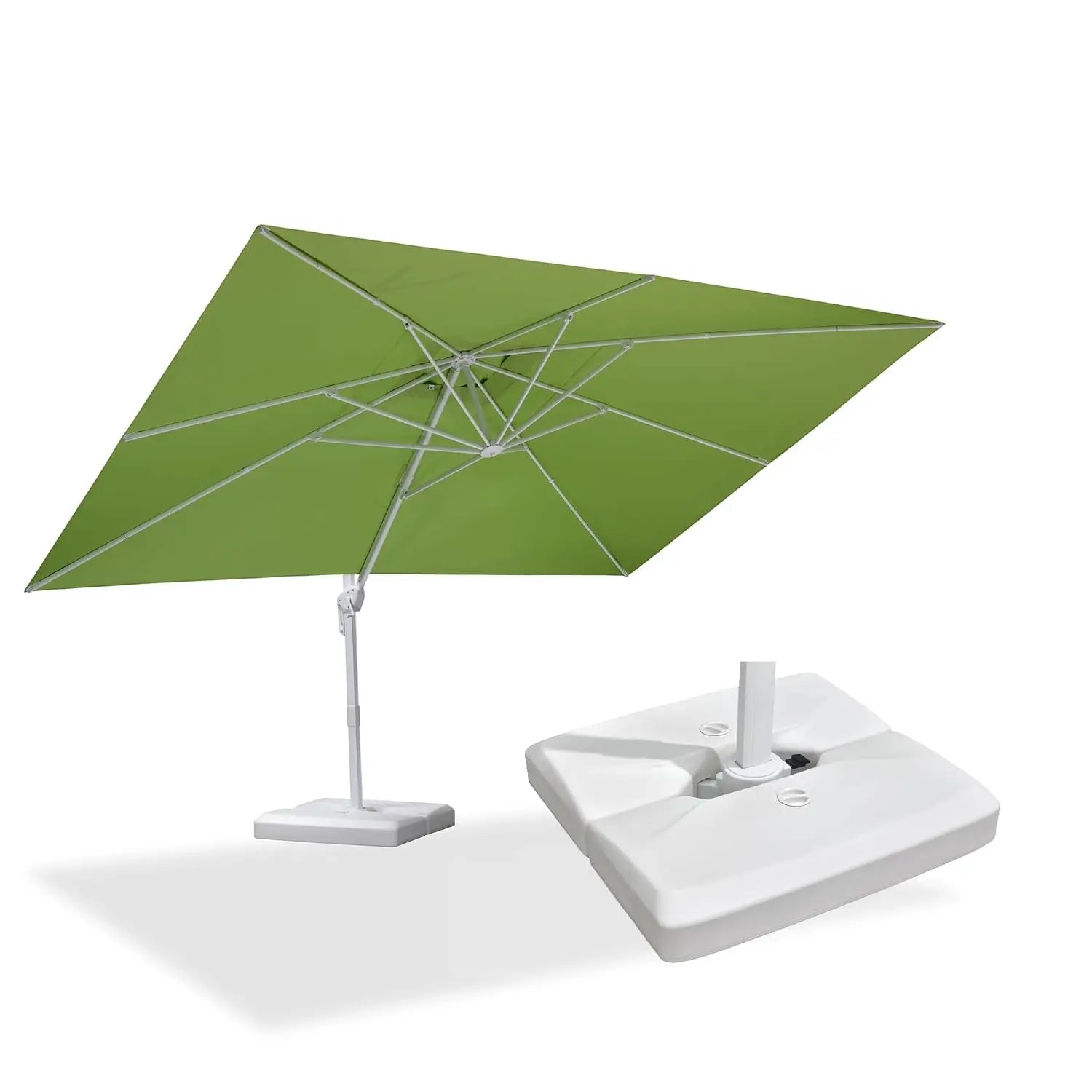 10' × 13' Patio Umbrella With Base Square  Offset Windproof with 360°,