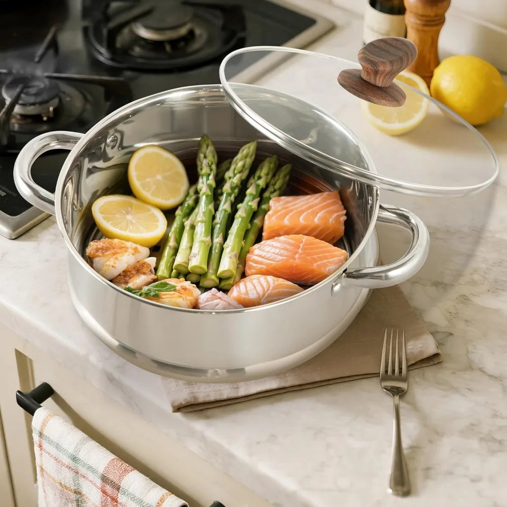 17 Piece  Nonstick Pots and Pans Set, Induction Compatible Cookware