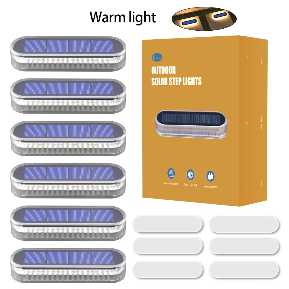 5 Years Lifespan 4 Pack Solar Deck Lights Waterproof Auto On/Off 4 Anti-Pressure LED
