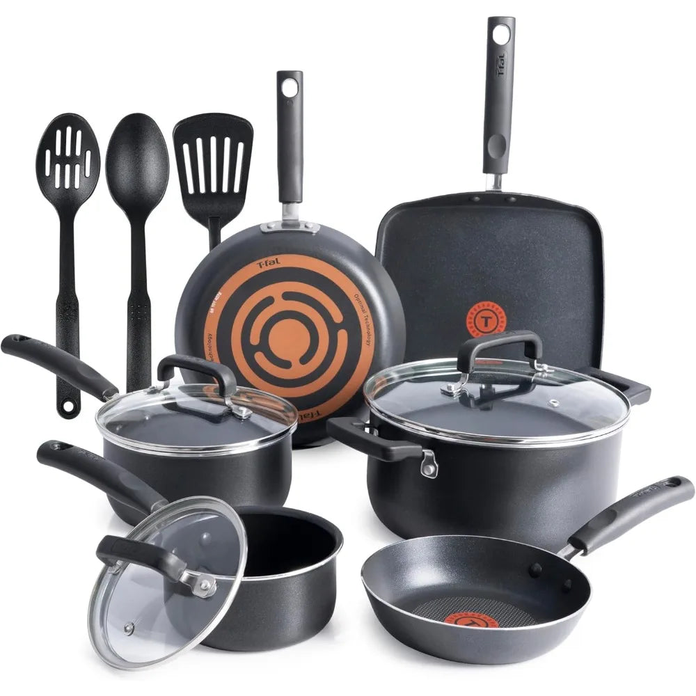 12-Piece Nonstick Cookware Set, Oven & Broiler Safe 360F, with Fry Pan