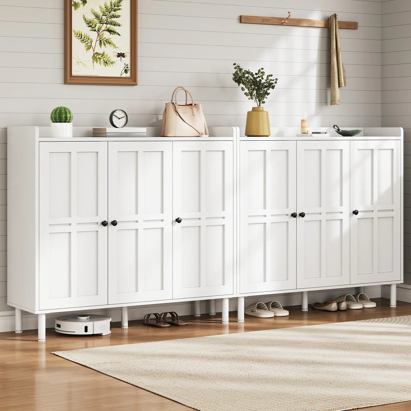 Shoe Cabinet with 3 Doors, 30 pair Storage Organizer for Entryway