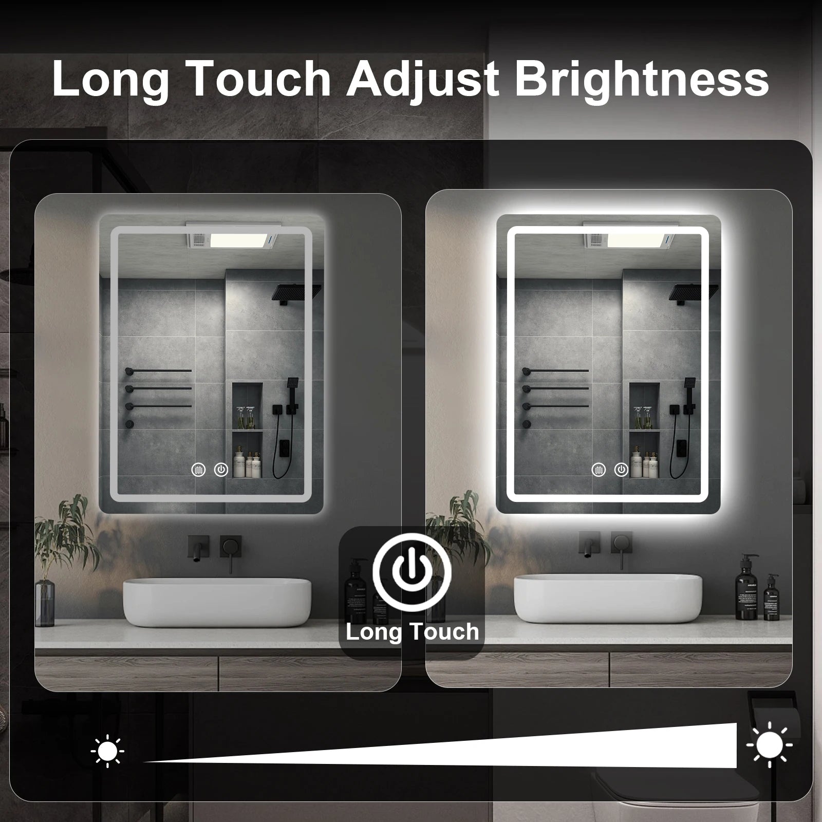 20x28 inch LED Bathroom Mirror Vanity  with Backlit Lights Fogless  Wall Mounted with Demister