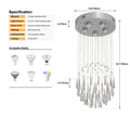 Crystal Droplight Led Pendant Light Loft Stairs Chandelier Hanging Ceiling Lamp