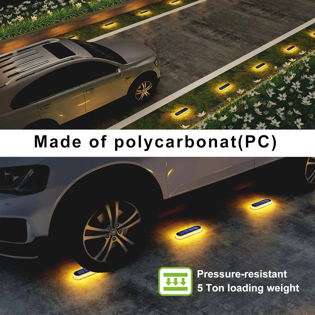 5 Years Lifespan 4 Pack Solar Deck Lights Waterproof Auto On/Off 4 Anti-Pressure LED