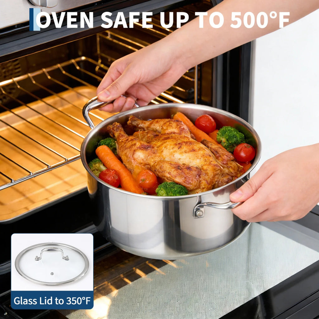 3 Ply Stainless Steel 11-Piece Cookware Set with Lids,