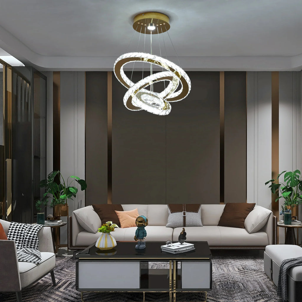 French luxury crystal chandeliers  Led ceiling lamp pendant