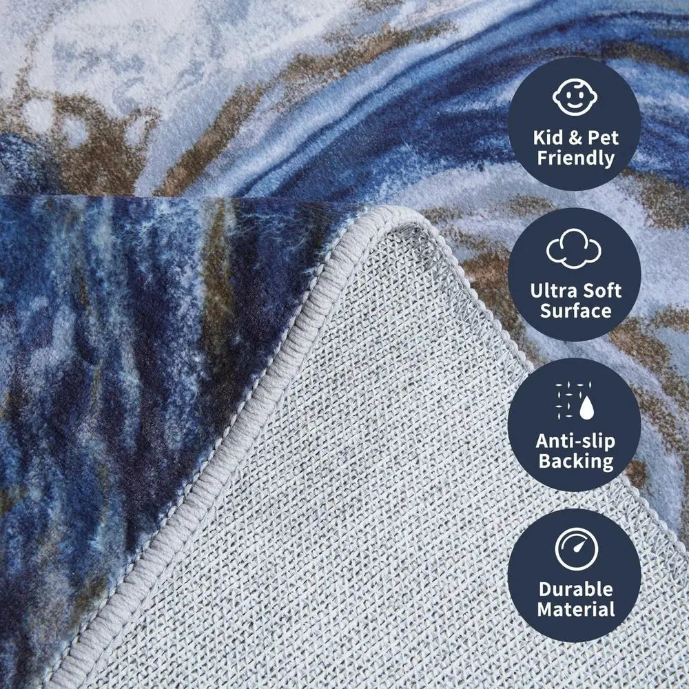 9x12 Area Rugs , Modern Abstract  Contemporary Machine Washable Rug, Large Stain Resistant Carpet