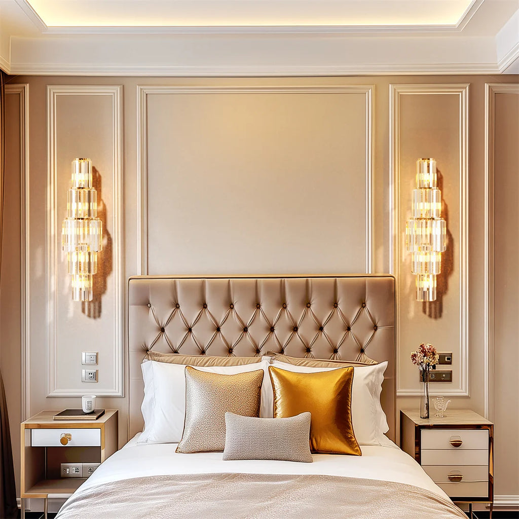 Modern Crystal Wall Sconce  Crystal Wall Lamps with E14 Led Bulbs