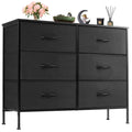 6 Fabric Drawers Nightstand  With Storage  Display Cabinet