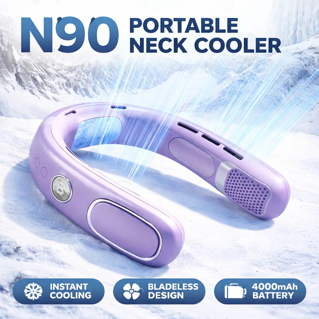 Neck Fan Semiconductor Cooling 5-Speed Bladeless Wearable Fan USB Rechargeable Portable