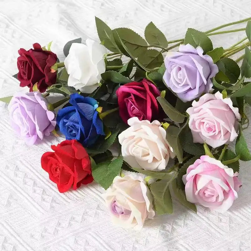 1/5/10/20pcs Artificial  Realistic Fake Rose Flowers