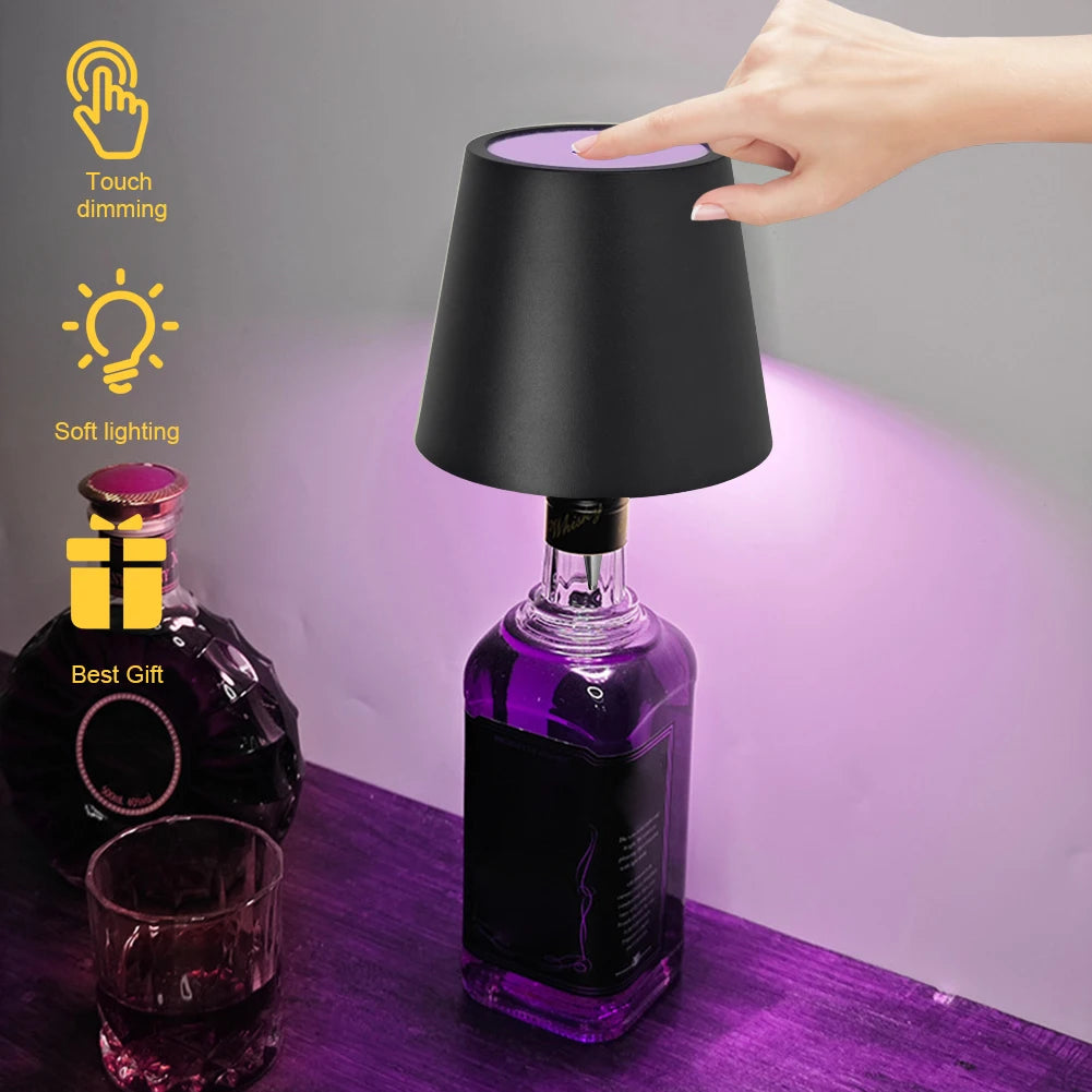 Cordless Dimmable Touch Control Portable Desk Lamp USB Rechargeable with Unique Bottle Design