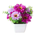 Artificial Flower Pot With Realistic Faux Flowers Chrysanthemum Baby's Breath