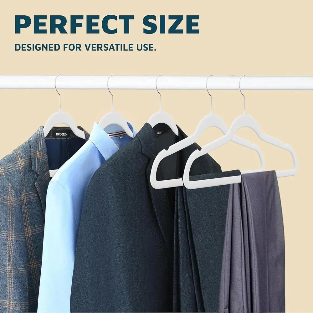 Velvet Clothes Hangers Non-Slip Shoulder Notch Heavy Duty 10 lb Capacity