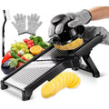 Stainless Steel Mandolin Slicer with 5 Blades & Holder -