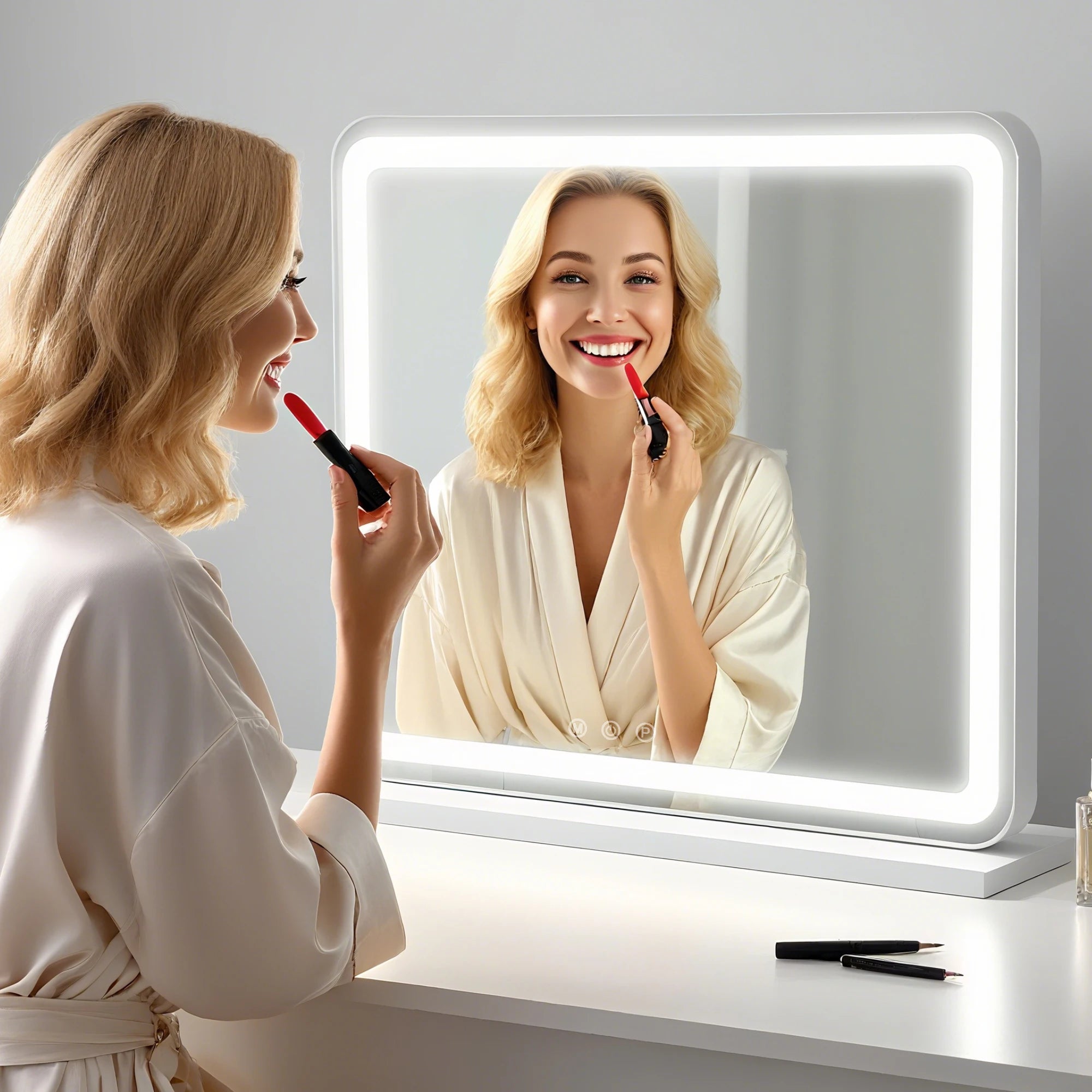 Lighted Bathroom Vanity Mirror, Dimmable LED,3 Color Modes, Aluminum Frame