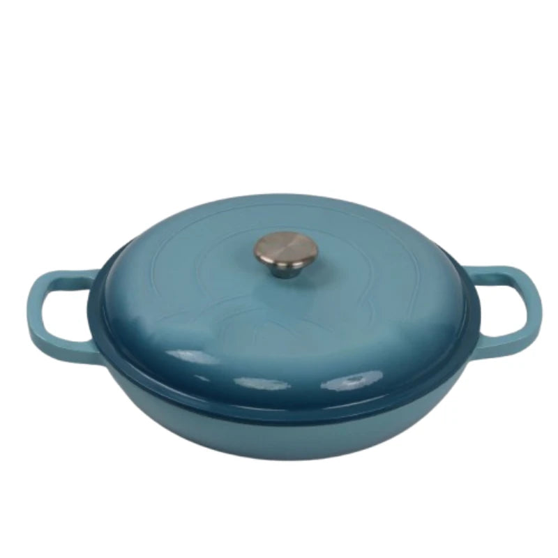 4.5L  Cast Iron Dutch Oven Pot with Lid & Dual Handles for Baking & Cooking