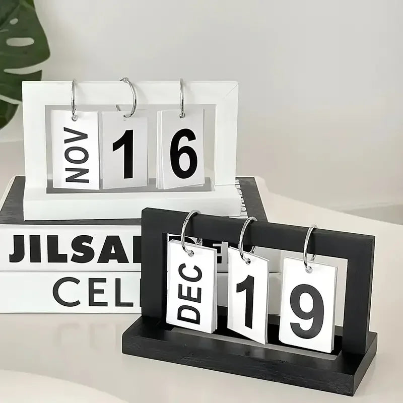 Wooden Calendar Ornament Modern Desk Accessories