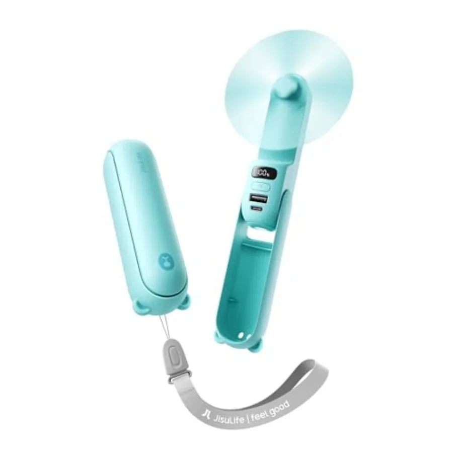 Handheld Travel Fan, Upgraded Mini Portable Fan with Up to 24 Working Hours for Long-term  Cooling, Combines Power Bank