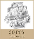 30/60 Piece White Porcelain Dinner Set with Cups Saucers Dessert Soup Dinner Plates Tableware Service for 6/12