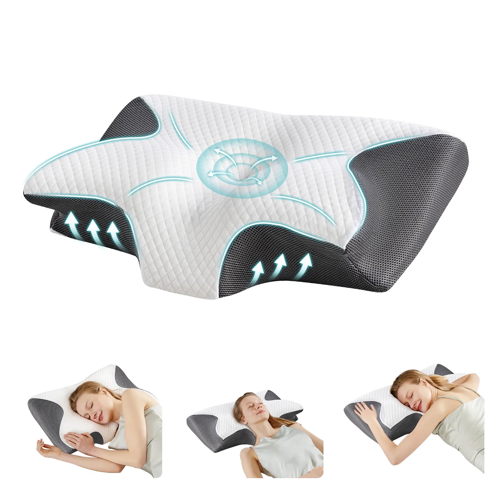 Cervical Memory Foam Pillow for neck Pain  Relief With Cooling Cover