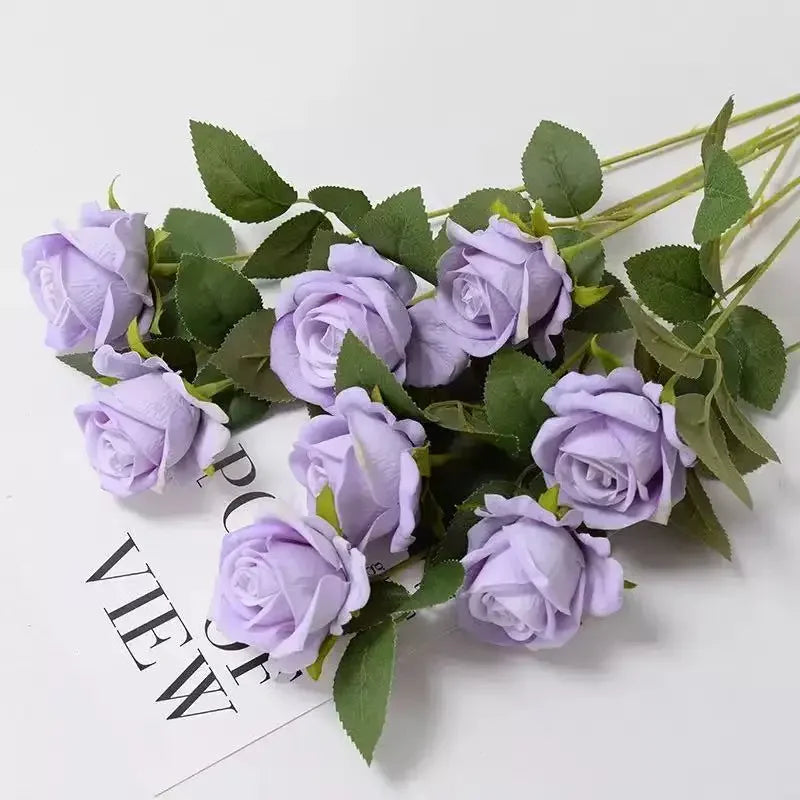 1/5/10/20pcs Artificial  Realistic Fake Rose Flowers