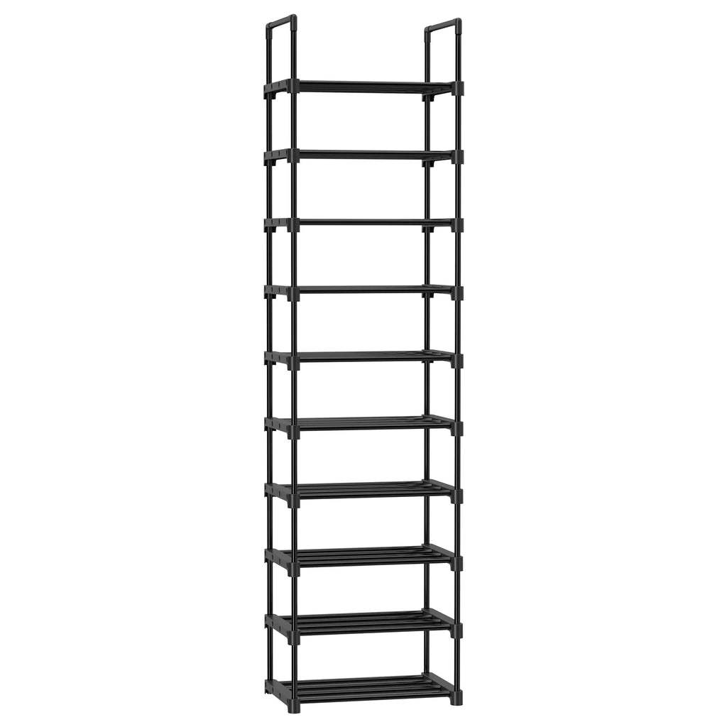 , 10 Tier Shoe Rack Metal Organizer,  for 20 Pairs of Shoes,