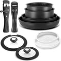 10-Piece Induction Cookware Set  with Removable Handles,  Stackable &, Dishwasher