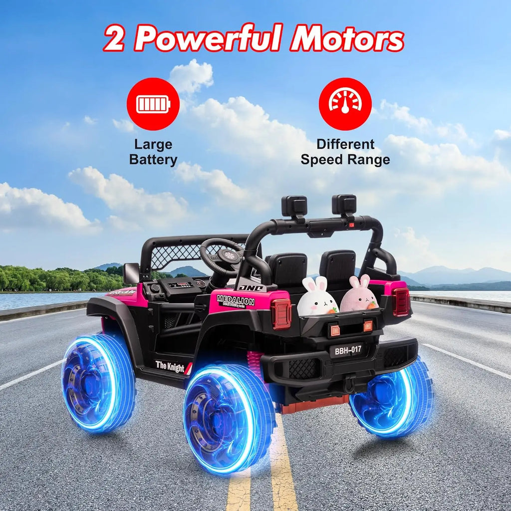 12V 2 Seater Kids Ride-On Electric Car with Remote Control, Music & LED Lights