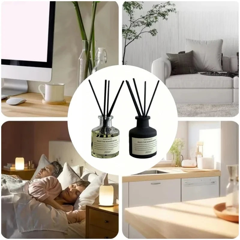 50ml Fireless Aromatherapy Set Freesia Jasmine Fragrance Oil With Reed Diffuser