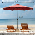 JHK 10FT Solar Patio outdoor Umbrella with 32 LED Lights UV-Resistant Table Umbrella with Tilt and Crank