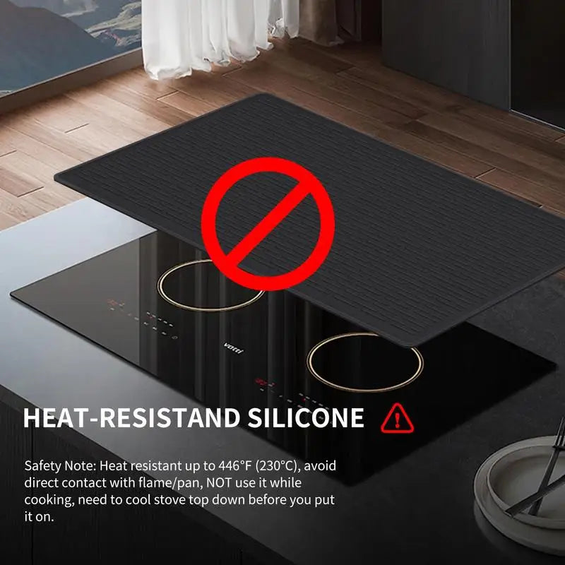 Silicone Stove Top Cover Mat, Heat Resistant Electric Glass Cooktop Protector,