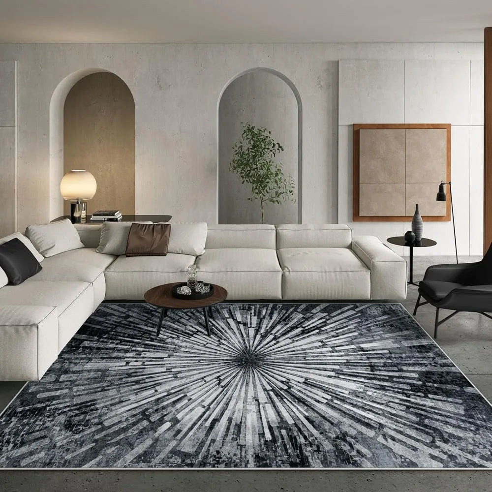 8x10 Area Rugs for Living Spaces,, Washable Abstract Splash Design Rug