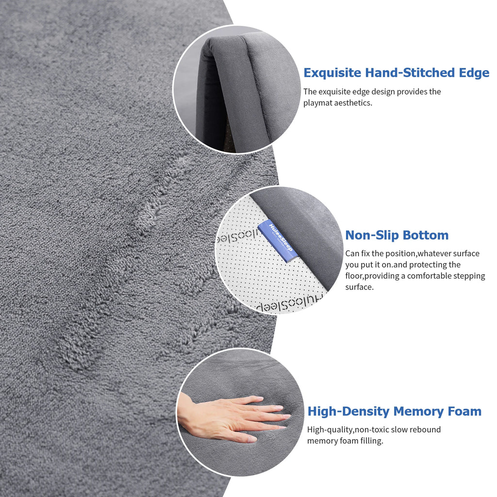 2cm Thick Memory Foam  Carpet Playpen Mat With Non-slip Bottom For Living Room Soft Velvet