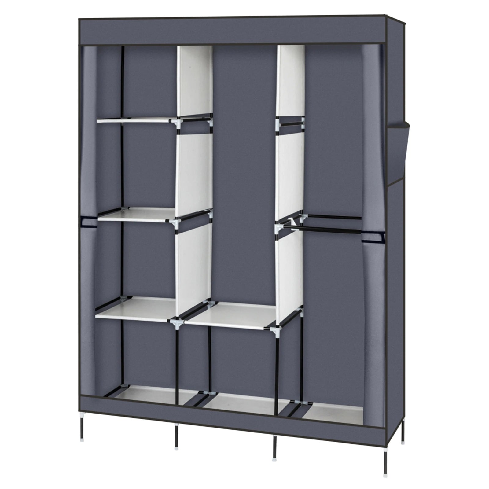 71" Portable Closet Wardrobe Clothes Rack  Organizer with Shelf